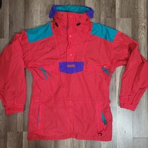 Vintage Red Columbia Windbreaker Jacket Size M